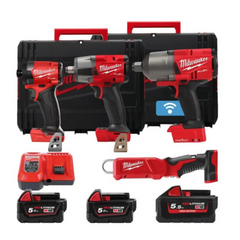 Набір акумуляторний MILWAUKEE M18 FPP4G3-553XEU FUEL (1імпакт+2гайков+/3акум.18В 5Аг/зарядка/2кейси)