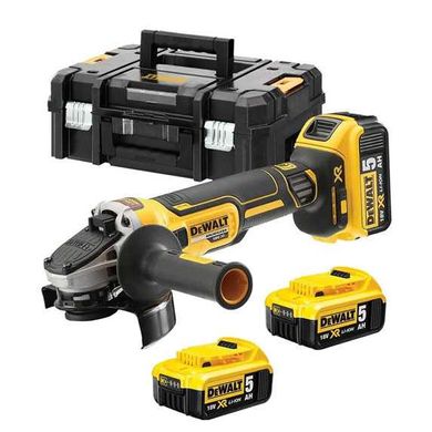 Шлифмашина угловая аккумуляторная DEWALT DCG405P3 (3акум.18В 5Ач/зарядка/кейс)