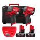 Набор аккумуляторный MILWAUKEE M12 FPP2H2-402X (шур FPD2/гайк FIWF12/2аккум.12В 4Ач/зарядка/кейс)