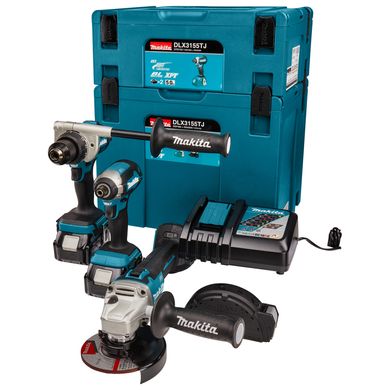 Набор аккумуляторного инструмента MAKITA DLX3155TJ (DGA504+DDF486+DTD153+2ак 5А+зарядный кейс)